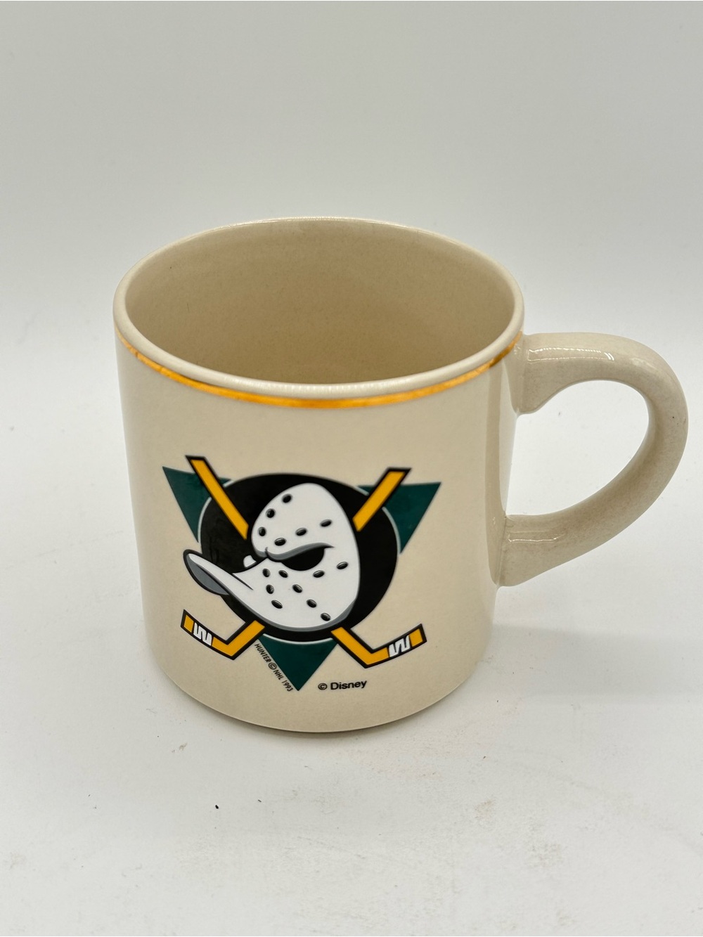 VTG  1993 Mighty Ducks of Anaheim NHL Ceramic Mug Disney Hockey